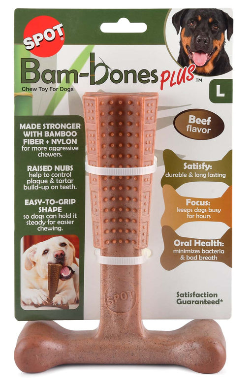 Bam-Bones Plus T-Bone, Beef Flavor Chew Toy - Small 4 in  