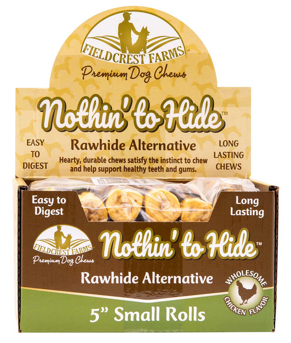 Nothin' to Hide Rawhide Alternative Dog Treats, 5" Roll - 24 ct 5" Chicken Rolls Nothin' to Hide Rawhide Alternative  