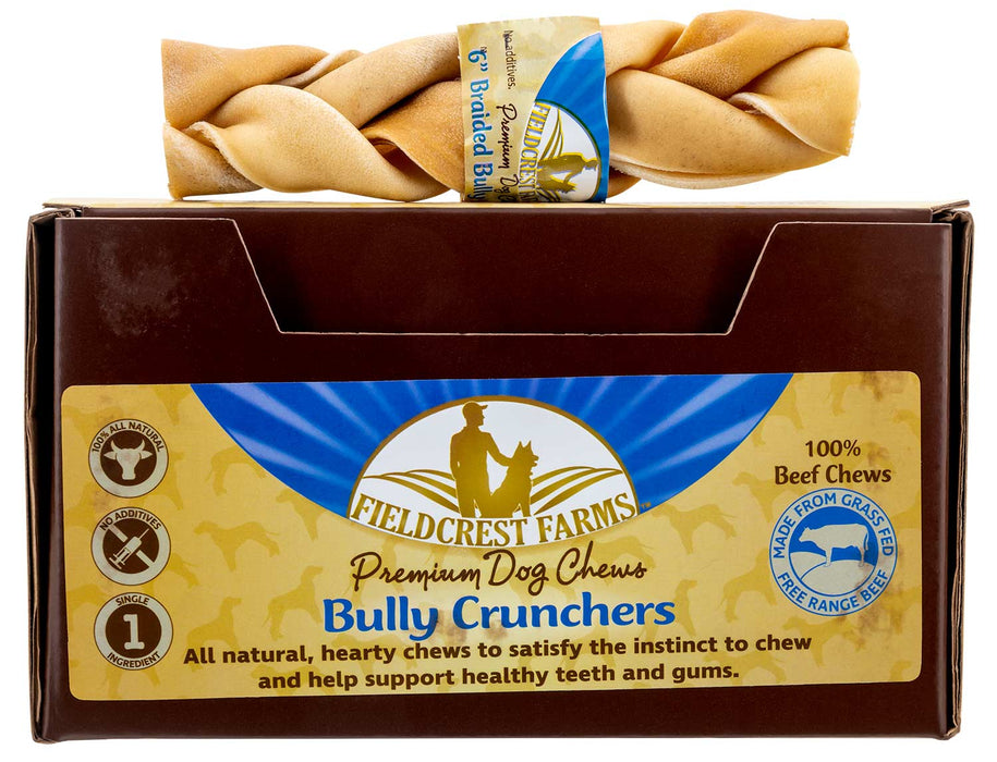 Braided Bully Crunchers Bully Stick Dog Treats, 6" - 6" Braided Bully Crunchers, 20 ct  