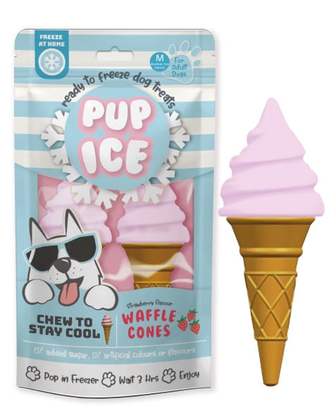 Pup Ice Waffle Cone, 2pk - Strawberry  