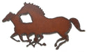 Rustic Metal Ornaments - Double Horses Rustic Metal Ornament  