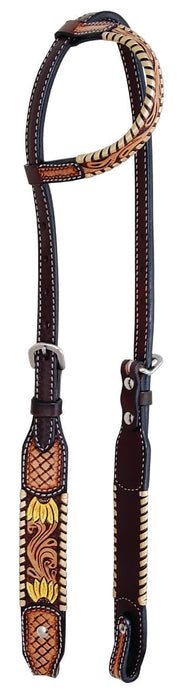 Rafter T Painted Sunflower Single Ear Headstall -   