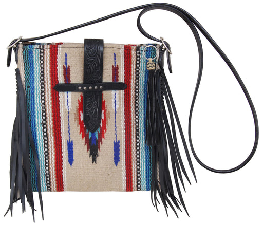 Rafter T Cross Body  Purse with Fringe - Natural  