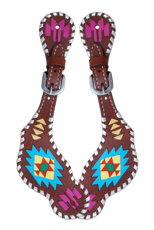 Rafter T Ladies Painted Aztec Spur Straps -   