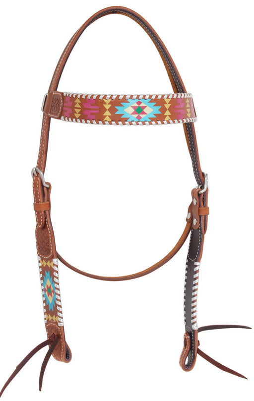 Rafter T Painted Aztec Browband Headstall -   