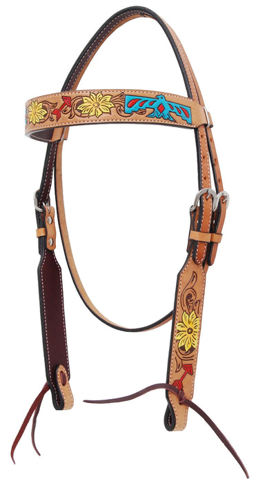 Rafter T Thunderbird Browband Headstall, Full, Lt Oil -   