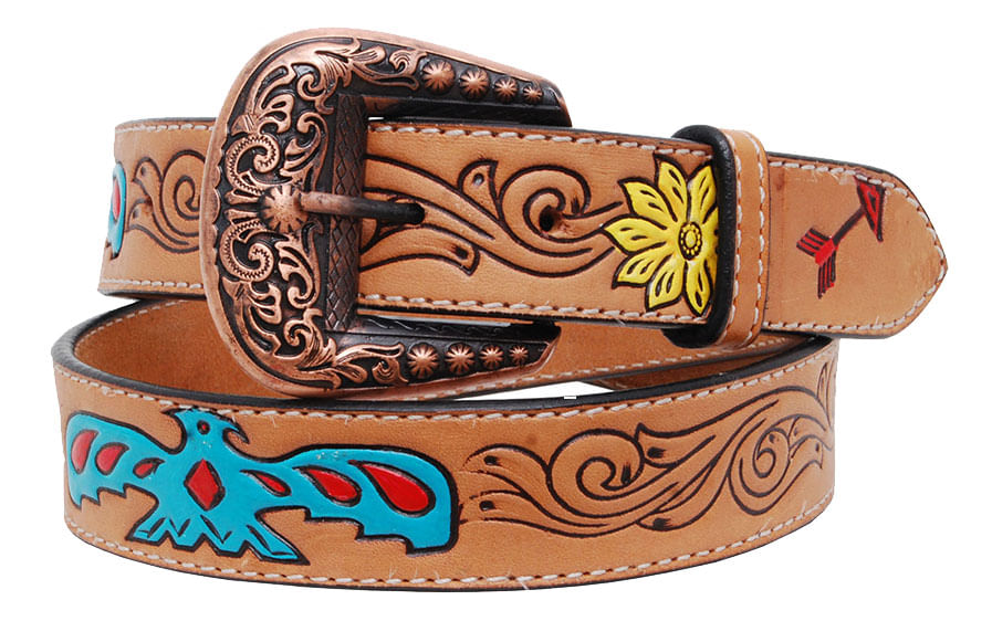 Rafter T Thunderbird Ladies Belt, Brn - Large  