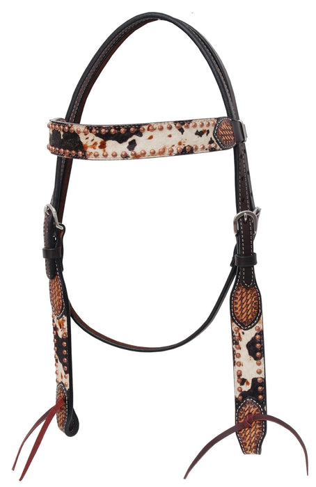 Rafter T Peppered Hide Browband Headstall -   