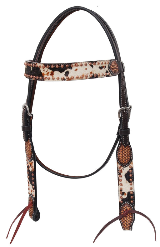 Rafter T Peppered Hide Browband Headstall -   