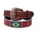 Rafter T Women's Painted Aztec & Silver Stitch Leather Belt - Large  