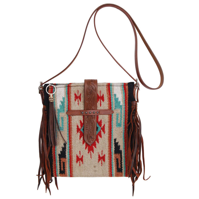 Rafter T Navajo Wool Crossbody Purse - Tan/Black  