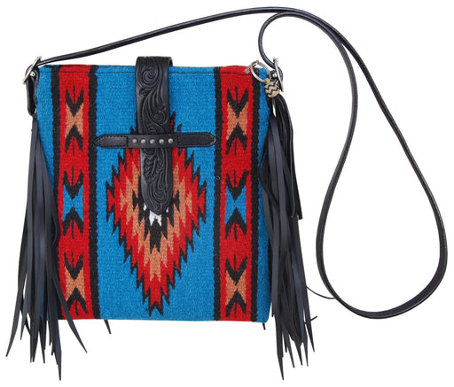 Rafter T Navajo Crossbody, Turquoise and Red -   