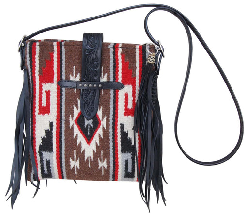 Rafter T Navajo Crossbody, Chocolate and Cream -   