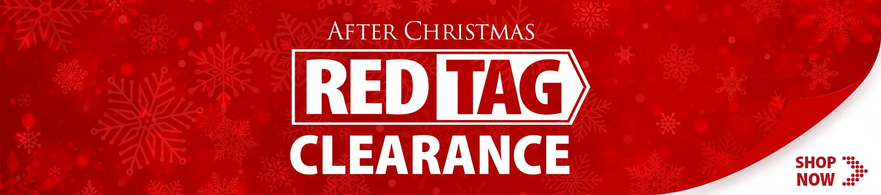 After Christmas Red Tag clearance banner, start shopping