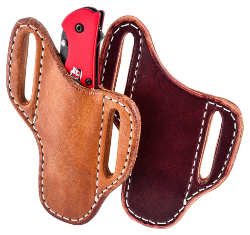 San Saba Leather Pancake Angled Knife Sheath - Harness  