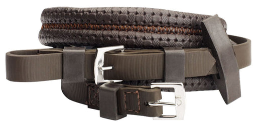 Wintec Equi-Leather Grip Reins - Brown  