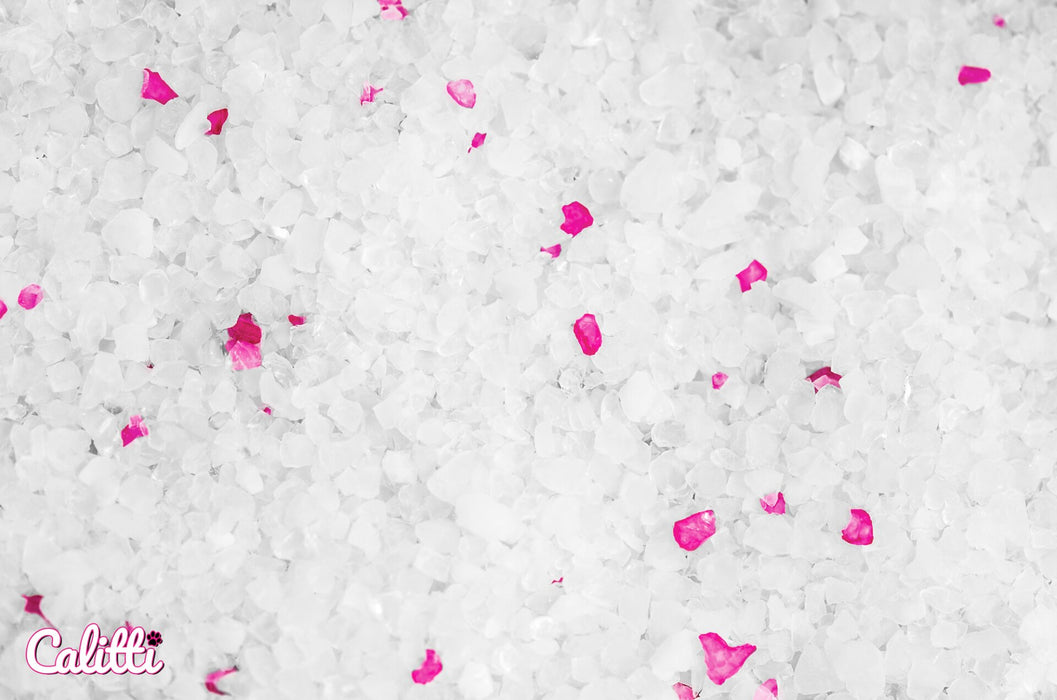 Calitti Non-Clumping Cat Litter Crystals with Silica Gel, 8 lb - SD21B - Unscented (Pink Granules) - 8 lbs - Single Pack - 3