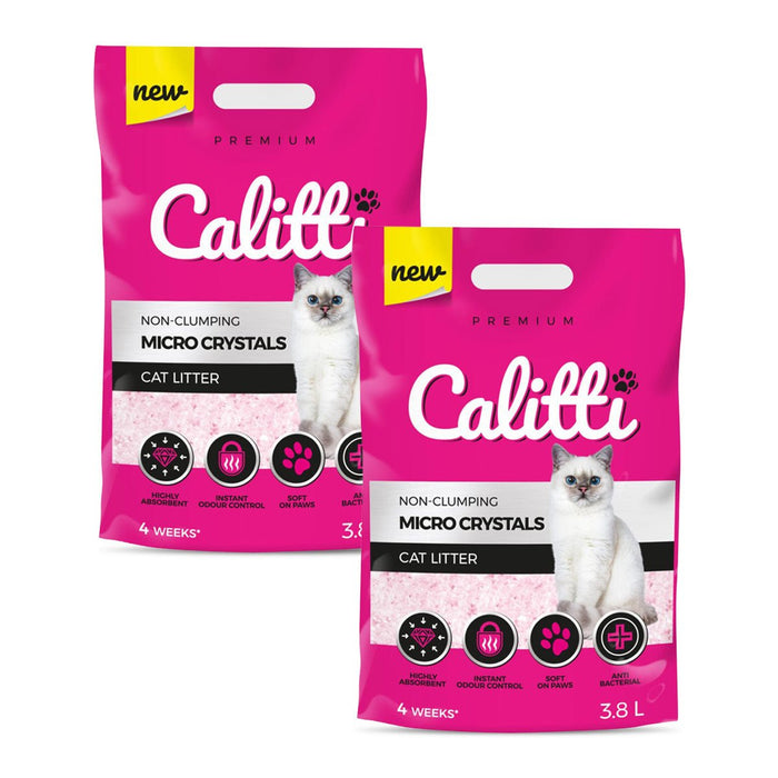 Calitti MICRO Crystals Ultra Fine Cat Litter - SD21C-2PK - Unscented (Pink Granules) - 8 lb - 2 - 8
