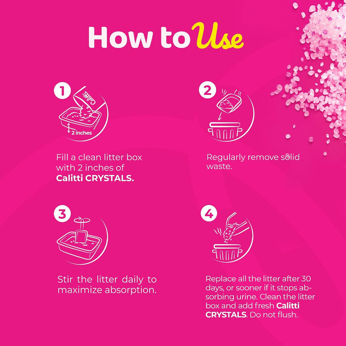 Calitti MICRO Crystals Ultra Fine Cat Litter - SD21C - Unscented (Pink Granules) - 8 lb - 1 - 6