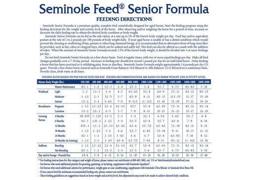 Seminole Feed Senior Formula, 50 lb -   