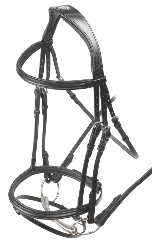 Velociti Padded Raised Flash Bridle - Black Cob 