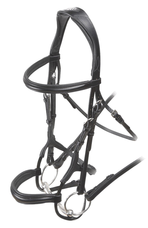 Velociti Rolled Padded Cavesson Bridle - Black Cob 