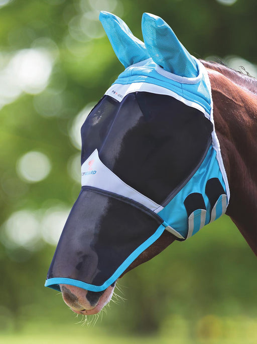 Shires Arma Fine Mesh Fly Mask w/Ears & Nose - Teal XFull/Oversized 