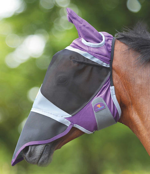 Shires Deluxe Fly Mask w/ Ears & Nose - Purple XFull 