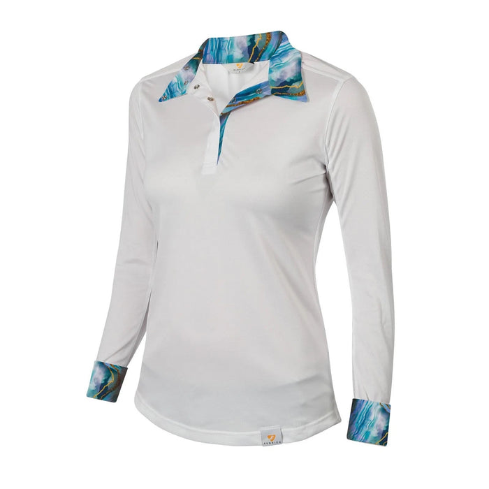 Aubrion Equestrian Style Show Shirt - White/Geode XXLarge 