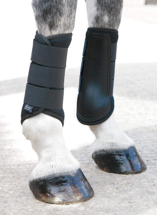 Shires Neoprene Brushing Boots - Black Full 