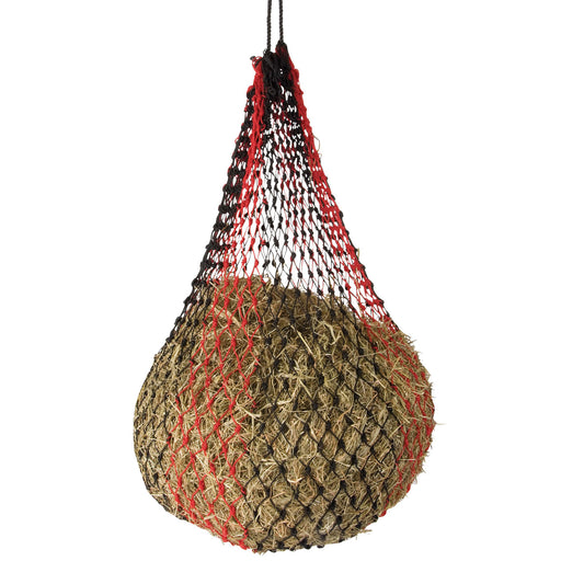 Slow Feed Hay Net - Large Slow Feed Hay Net, Black/Red  