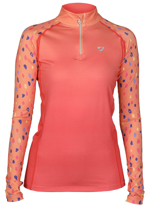 Aubrion Hyde Park UV Protection Top - Orange Spot XXLarge 