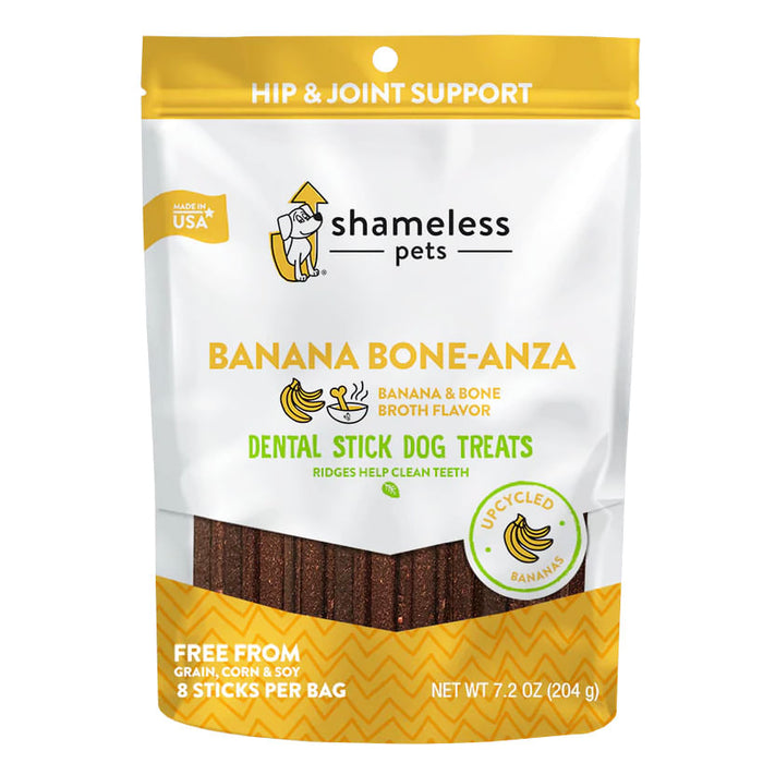 Shameless Pets Dental Sticks, 7.2 oz - Banana Bone-anza  