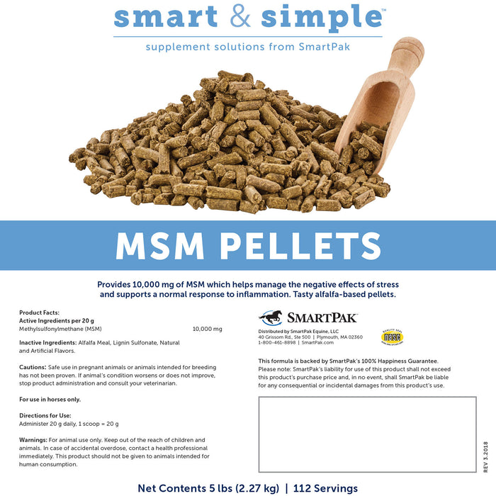 SmartEquine Smart & Simple MSM Pellets Size 5 LB