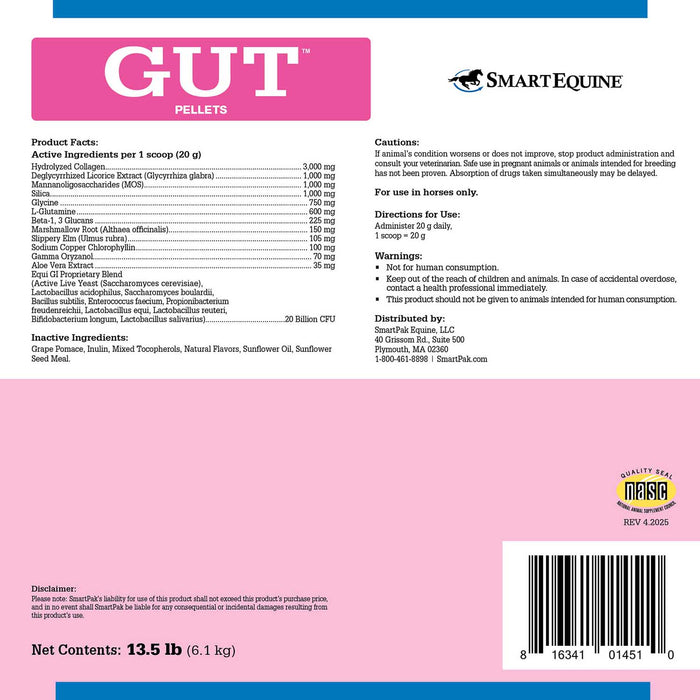 GUT, Digestive & Stomach Support Supplement for Horses, Pellets