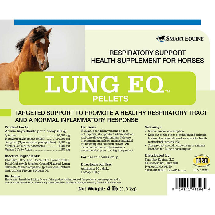 Lung EQ, Respiratory Support Supplement for Horses, Pellets