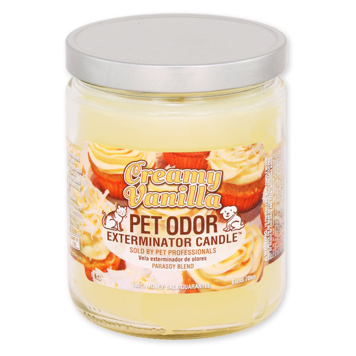 Vela exterminadora de olores de mascotas, vainilla cremosa, 13 oz