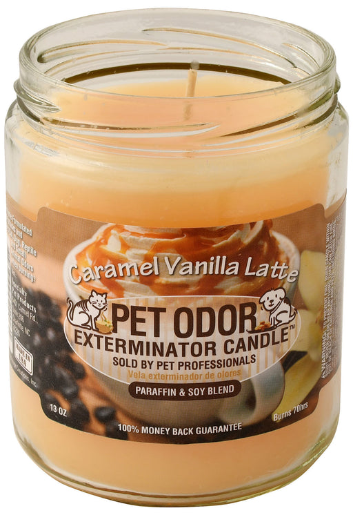 Pet Odor Exterminator Candle, Caramel Vanilla Latte -   