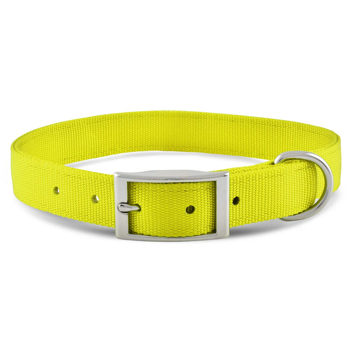 1"W Jeffers Nylon Dog Collar, 18"L - Neon Yellow  