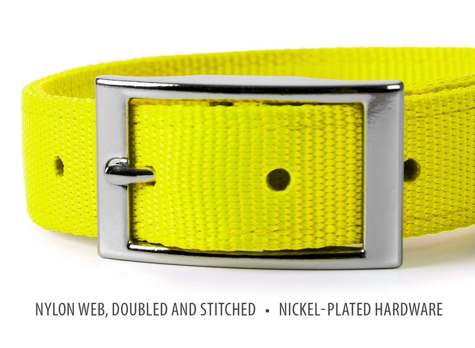 1"W Jeffers Dog Collars, 20"L - Neon Yellow  