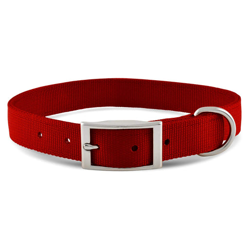 1"W Jeffers Nylon Dog Collar, 18"L - Red  