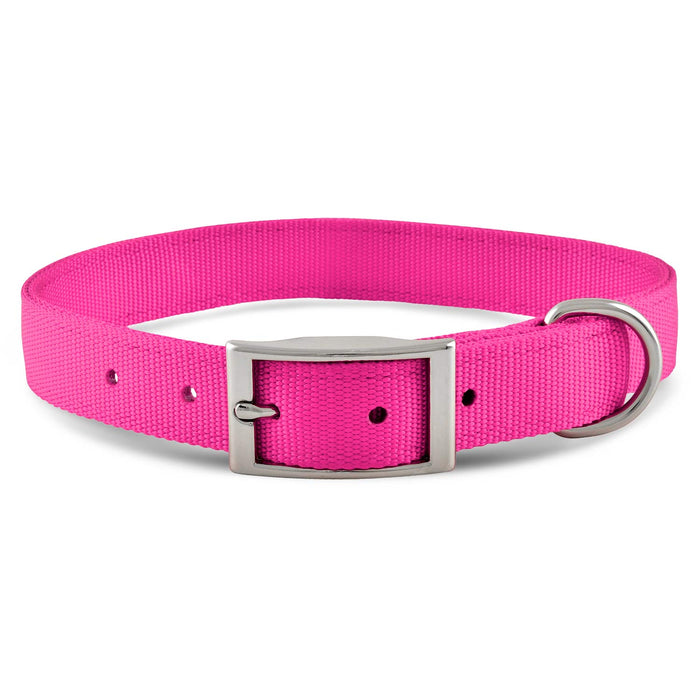 1"W Jeffers Nylon Dog Collar, 18"L - Hot Pink  