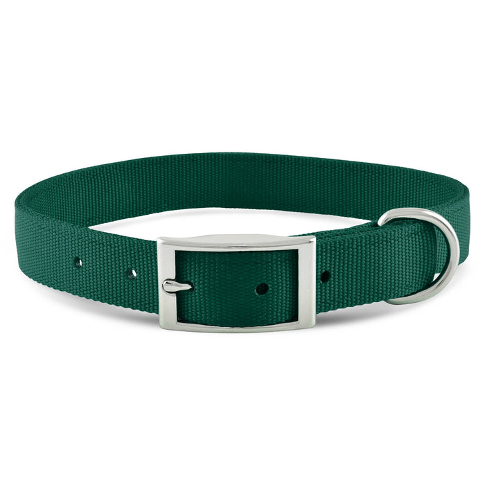 1"W Jeffers Nylon Dog Collar, 18"L - Dark Green  