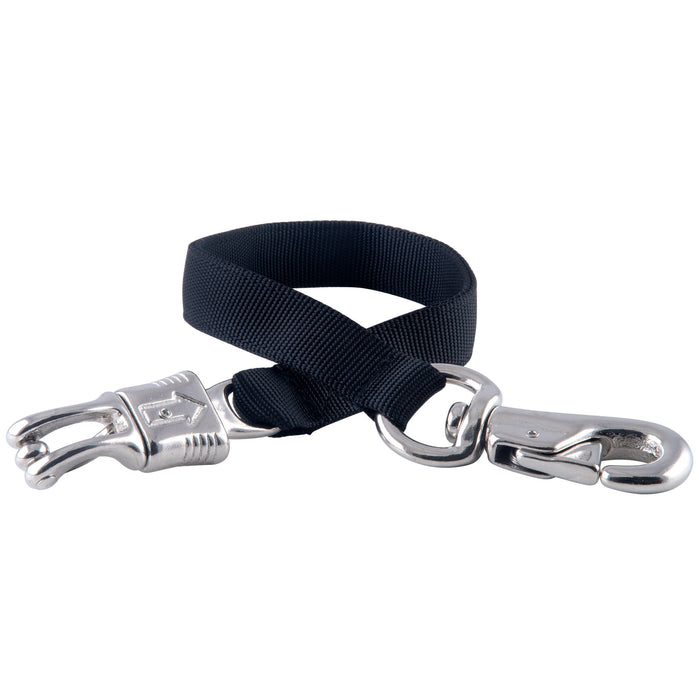 Jeffers 2' Nylon Trailer Tie with Bull Snap and Panic Snap - Black  