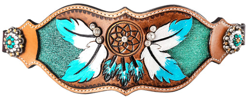 Showman Bronc Halter with Teal Dreamcatcher Design -   