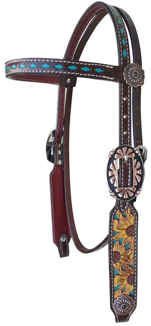 Showman "Sunflower & Buckstitch" Headstall -   