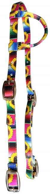 Showman Nylon One Ear Headstall in Patterns - Serape & Sunflower  