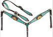 Showman Turquoise Filigree & Sunflower Headstall and Breast Collar -   