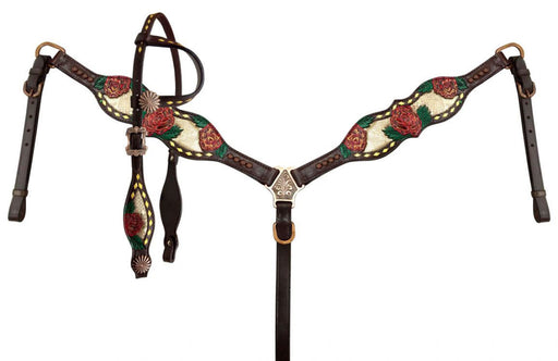 Showman Hand Painted Rose Tack Set -   