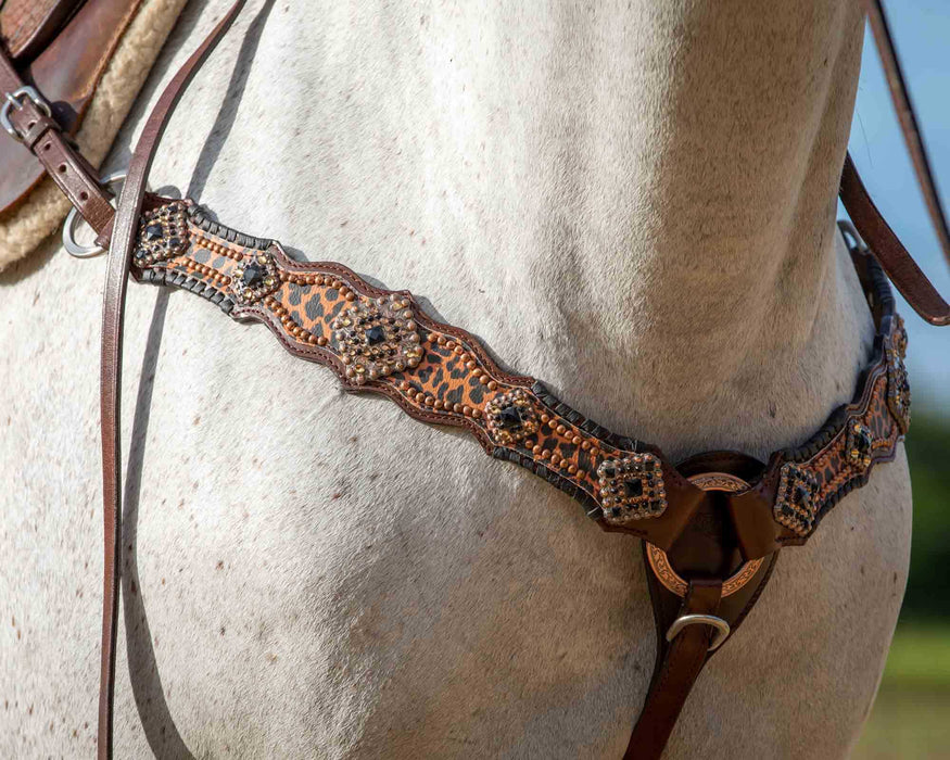 Showman Cheetah & Buckstitch Tack Set -   